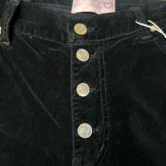 NEW Revice Sweet Talker Flare Pants Velvet High Rise Boho Retro 70s Black Sz 32 - Picture 5 of 6